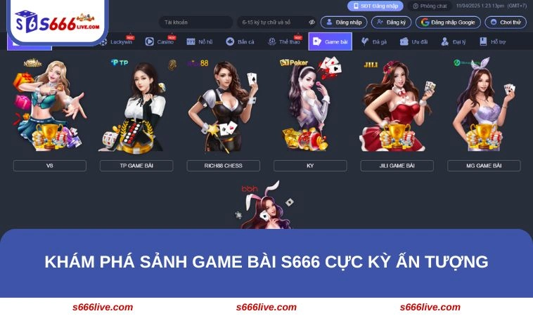 Khám phá sảnh game bài S666 cực kỳ ấn tượng