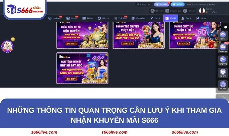 Khuyến Mãi S666 252 Những điều lưu ý quan trọng khi nhận ưu đãi S666